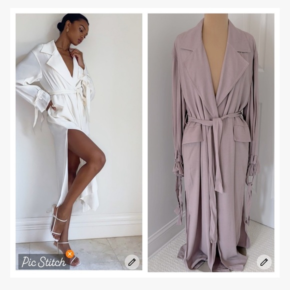 Aritzia Babaton Giselle Trench Wrap Dress Mauve - Picture 1 of 14